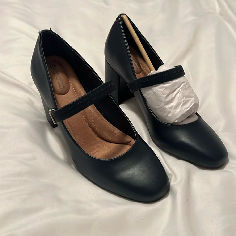 Navy blue clog heels